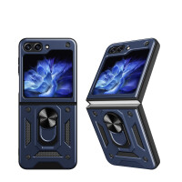 Outdoor Panzer Hülle für Samsung Galaxy Z Flip 6 mit Kameraschutz Ringhalter Blau