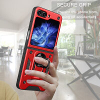 Outdoor Panzer Hülle für Samsung Galaxy Z Flip 6 mit Kameraschutz Ringhalter Rot