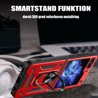 Outdoor Panzer Hülle für Samsung Galaxy Z Flip 6 mit Kameraschutz Ringhalter Rot