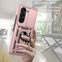 Outdoor Panzer Hülle für Samsung Galaxy Z Fold 6 mit Kameraschutz Ringhalter Rosegold