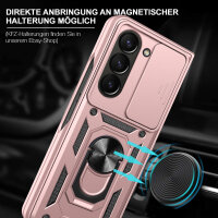 Outdoor Panzer Hülle für Samsung Galaxy Z Fold 6 mit Kameraschutz Ringhalter Rosegold