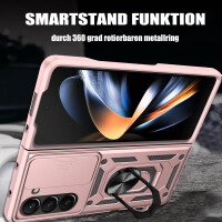 Outdoor Panzer Hülle für Samsung Galaxy Z Fold 6 mit Kameraschutz Ringhalter Rosegold