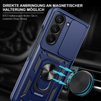 Outdoor Panzer Hülle für Samsung Galaxy Z Fold 6 mit Kameraschutz Ringhalter Blau