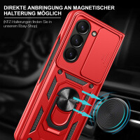 Outdoor Panzer Hülle für Samsung Galaxy Z Fold 6 mit Kameraschutz Ringhalter Rot