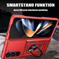 Outdoor Panzer Hülle für Samsung Galaxy Z Fold 6 mit Kameraschutz Ringhalter Rot