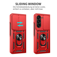 Outdoor Panzer Hülle für Samsung Galaxy Z Fold 6 mit Kameraschutz Ringhalter Rot