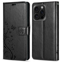 Hülle für iPhone 16 Pro Handy Tasche Handyhülle Schutzhülle Klapphülle Schwarz