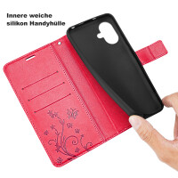 Hülle für iPhone 16 Plus Handy Tasche Handyhülle Schutzhülle Klapphülle Rot
