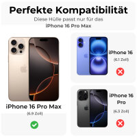 Handyhülle für Apple iPhone 16 Pro Max – Klapphülle Blume Grau