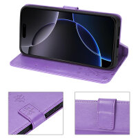 Handyhülle für Apple iPhone 16 Pro Max – Klapphülle Blume Lila