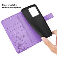 Handyhülle für Apple iPhone 16 Pro Max – Klapphülle Blume Lila