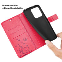 Handyhülle für Apple iPhone 16 Pro Max – Klapphülle Blume Rot