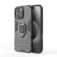 Handyhülle für Apple iPhone 16 Pro Max – Ring Panzer Cover Schwarz