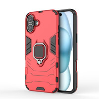 Hülle iPhone 16 Handyhülle Stoßfest 360° Drehbarer Ring Ständer TPU Back Cover Rot