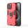 Hülle iPhone 16 Pro Max Handyhülle Stoßfest 360° Drehbarer Ring Ständer TPU Back Cover Rot