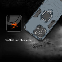 Handyhülle für Apple iPhone 16 Pro Max – Ring Panzer Cover Türkis