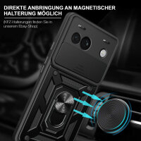 Outdoor Panzer Hülle Google Pixel 8A Handyhülle mit Kameraschutz Ringhalter Cover Schwarz