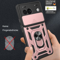 Outdoor Panzer Hülle Google Pixel 8A Handyhülle mit Kameraschutz Ringhalter Cover Rosegold