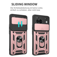 Outdoor Panzer Hülle Google Pixel 8A Handyhülle mit Kameraschutz Ringhalter Cover Rosegold