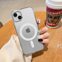 Handyhülle mit integrierter Magnet für iPhone 15 Plus Handyhülle Bumper Transparent
