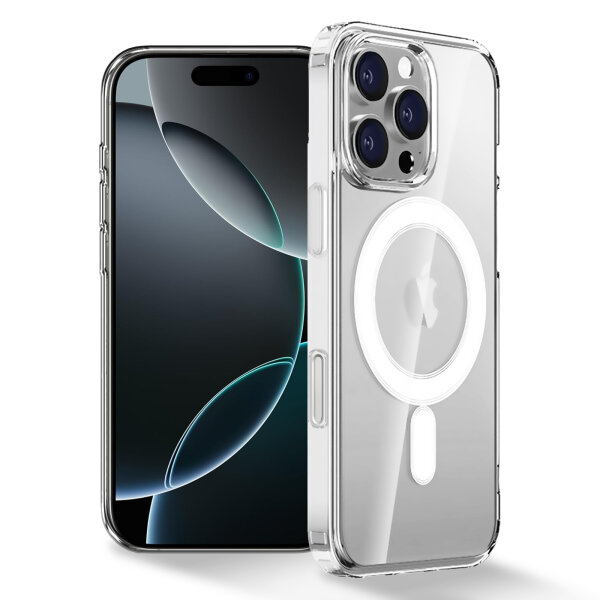 Handyhülle für Apple iPhone 16 Pro Max – Magnet Bumper Transparent