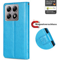 Hülle Xiaomi 14T Pro, Handy Tasche Handyhülle Wallet Case Flip Cover Klapphülle Blau