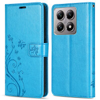 Hülle Xiaomi 14T Pro, Handy Tasche Handyhülle Wallet Case Flip Cover Klapphülle Blau