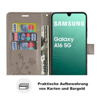 Handy Tasche für Samsung Galaxy A16 5G Hülle Handyhülle Klapphülle Wallet Case Grau