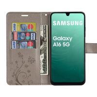 Handy Tasche für Samsung Galaxy A16 5G Hülle Handyhülle Klapphülle Wallet Case Grau