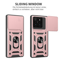 Outdoor Panzer Hülle Xiaomi 14T Handyhülle Kameraschutz Ringhalter in Rosegold