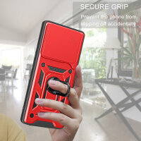 Outdoor Panzer Hülle Xiaomi 14T Handyhülle Kameraschutz Ringhalter in Rot