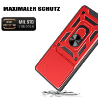 Outdoor Panzer Hülle Xiaomi 14T Handyhülle Kameraschutz Ringhalter in Rot