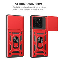 Outdoor Panzer Hülle Xiaomi 14T Handyhülle Kameraschutz Ringhalter in Rot