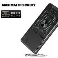 Outdoor Panzer Hülle Xiaomi 14T Pro Handyhülle Kameraschutz Ringhalter in Schwarz