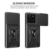 Outdoor Panzer Hülle Xiaomi 14T Pro Handyhülle Kameraschutz Ringhalter in Schwarz