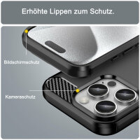 SPARSET Carbon Hülle + 2x 9H Panzerfolie für iPhone 16 Pro Max, Schutz Outdoor Case Cover