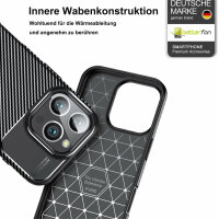 SPARSET Carbon Hülle + 2x 9H Panzerfolie für iPhone 16 Pro Max, Schutz Outdoor Case Cover
