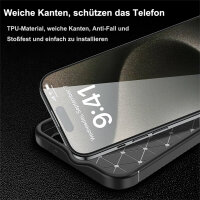 SPARSET Carbon Hülle + 2x 9H Panzerfolie für iPhone 16 Pro Max, Schutz Outdoor Case Cover