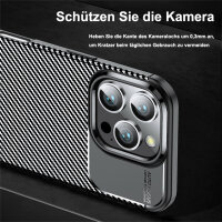 SPARSET Carbon Hülle + 2x 9H Panzerfolie für iPhone 16 Pro Max, Schutz Outdoor Case Cover