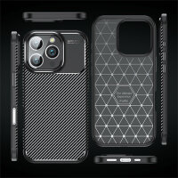 SPARSET Carbon Hülle + 2x 9H Panzerfolie für iPhone 16 Pro Max, Schutz Outdoor Case Cover