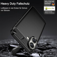 SPARSET Carbon Hülle + 2× 9H Panzerfolie für Apple iPhone 16