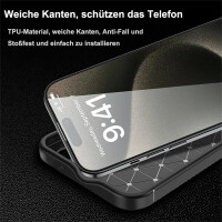 SPARSET Carbon Hülle + 2x 9H Panzerfolie für Apple iPhone 16 Pro