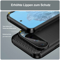 SPARSET Carbon Hülle + 2x 9H Panzerfolie für Google Pixel 9 / 9 Pro, Schutz Outdoor Case Cover