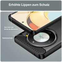 SPARSET Carbon Hülle + 2x 9H Panzerfolie für Honor Magic 6 Lite 5G, Schutz Outdoor Case Cover