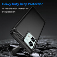 SPARSET Carbon Hülle + 2x 9H Panzerfolie für Moto G84, Schutz Outdoor Case Cover