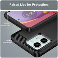 SPARSET Carbon Hülle + 2x 9H Panzerfolie für Moto G84, Schutz Outdoor Case Cover