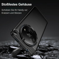 SPARSET Carbon Hülle + 2x 9H Panzerfolie für Xiaomi Redmi A3, Schutz Outdoor Case Cover