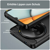 SPARSET Carbon Hülle + 2x 9H Panzerfolie für Xiaomi Redmi A3, Schutz Outdoor Case Cover