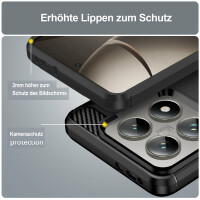 SPARSET Carbon Hülle + 2x 9H Panzerfolie für Xiaomi 14T, Schutz Outdoor Case Cover