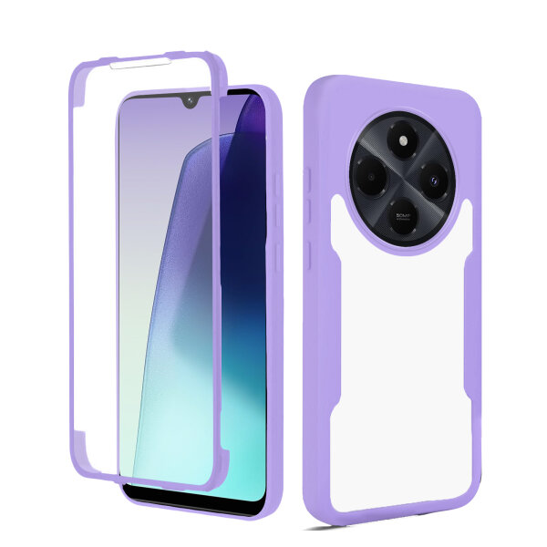 360° Grad Hülle Xiaomi Redmi 14C Rundum vollschutz Integriertem Displayschutz in Lila